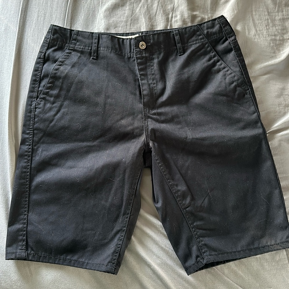 FREEWORLD Men’s Black Chino Bermuda Shorts Size 32 Cotton Blend